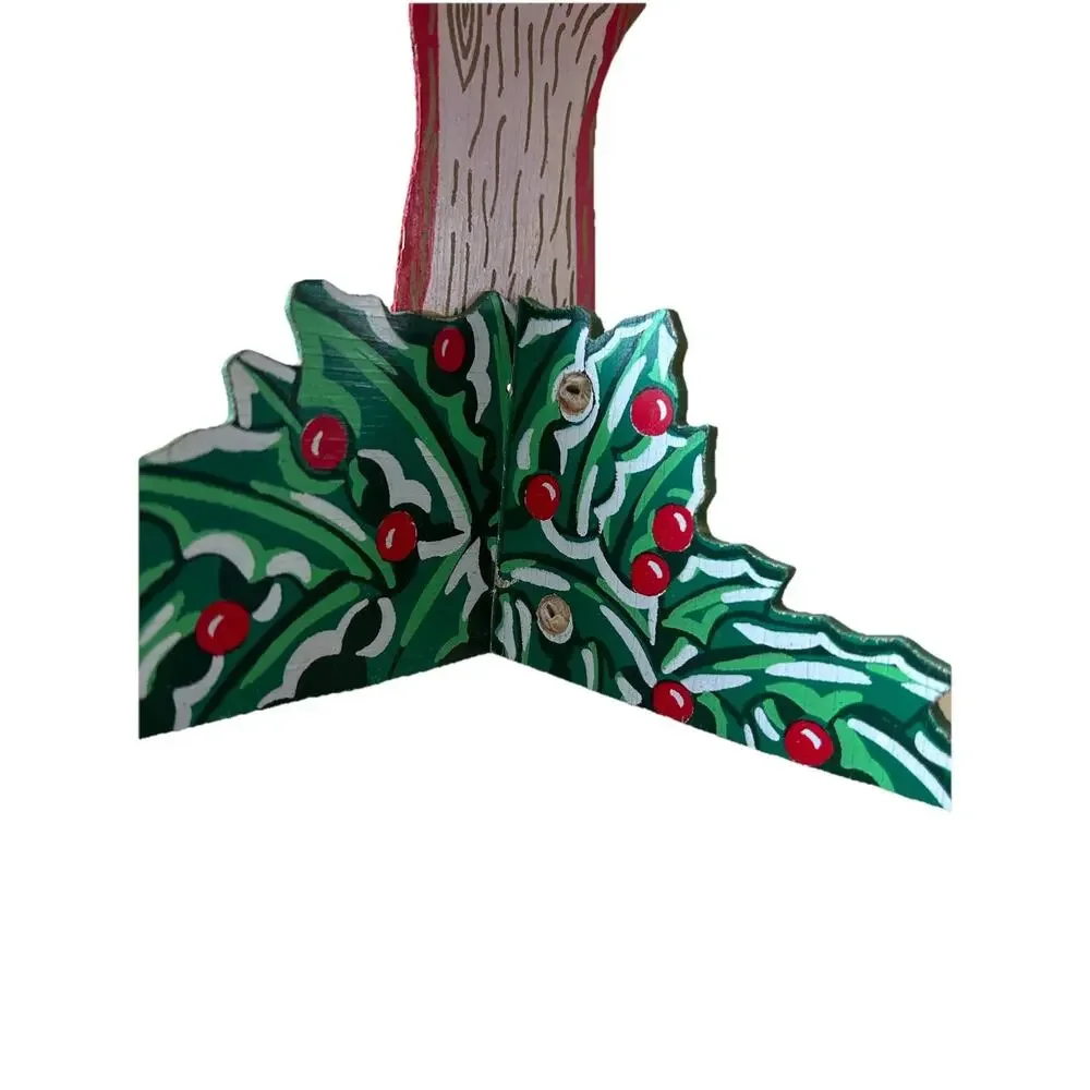 Vintage 50s Santa’s Mailbox card holder Christmas decor Folding Wood 1950s Japan